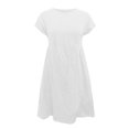 thumbnail image 4 of 2025 Robes pour Femmes à Col Rond Courtes Robes d'Été pour Femmes à Manches Couleur Unie Coupe Ample Queue Robes pour Femmes Décontractées Ajustées Mi-Longues, 4 of 5
