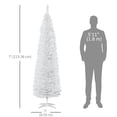 thumbnail image 3 of HOMCOM 7' Artificial Christmas Tree Xmas Slim Tree Holiday Décor, White, 3 of 10