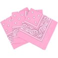 thumbnail image 1 of 3 Pieces Bandana Headscarf Neckerchief Nicki Scarf Biker Cloth Motorcycle Cloth Different Colors Paisley Pattern, Pink, 1 of 4