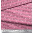 thumbnail image 2 of Soimoi Pink Cotton Cambric Fabric Notes Musical Instrument Print Fabric by the Yard 56 Inch Wide, 2 of 5