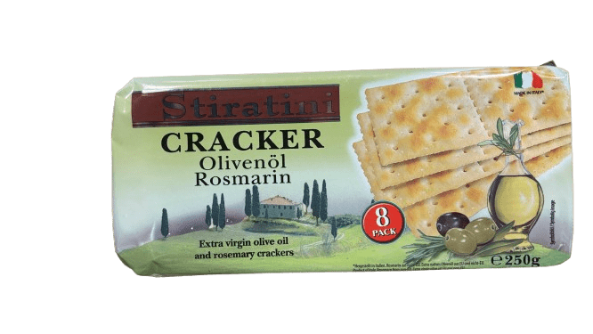 Craquelins Stiratini à l’Huile d’Olive Extra Vierge & Romarin, 250g