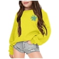 thumbnail image 1 of MEZZALL Sweat à Capuche à Manches Longues Imprimé Fleuri Mode Décontractée pour Filles, Jaune, 7-8 Ans, 1 of 7