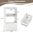 thumbnail image 3 of Gymax Bookcase w/ Drawer 3-Tier Open Shelf Anti-Toppling Kits for Living Room White, 3 of 9