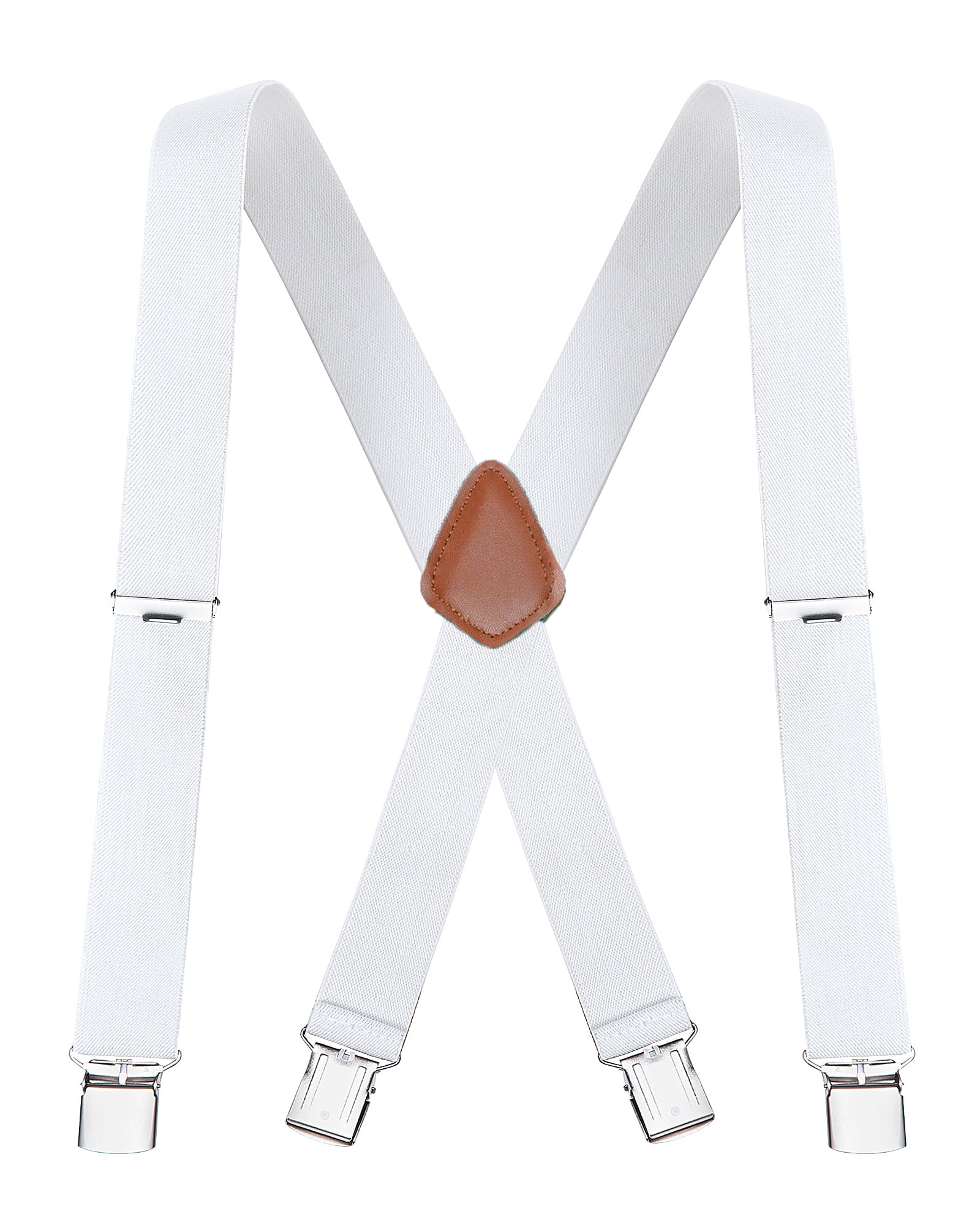 Buyless Fashion Suspenders for Men - 48" Elastic Adjustable Straps 1 1/4" - X Back