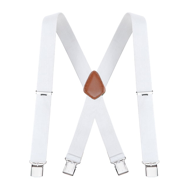 Buyless Fashion Suspenders for Men - 48" Elastic Adjustable Straps 1 1/4" - X Back
