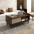 thumbnail image 2 of Costway Table Basse Rectangulaire avec Rangement, Porte Coulissante Tressée et Tablette Ajustable, 2 of 10