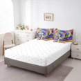 thumbnail image 4 of YST Groovy Flowers Comforter Set - 7-Piece Hippy Girl Flower Bedding Ensemble, Queen, 4 of 5