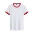 thumbnail image 4 of Toddler Girls Summer Tops Tees Color Block Short Sleeve Crewneck Loose Fit Casual T Shirt Daily Spring Shirts For Kid 8-9T, 4 of 7