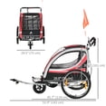 thumbnail image 3 of Aosom Child Bike Trailer with Storage, 5 Point Harness, Baby Stroller Red, 3 of 9