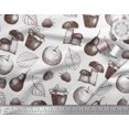 thumbnail image 3 of Soimoi Rayon Fabric Mushroom, Pear Fruits Print Fabric by Yard 42 Inch Wide, 3 of 3