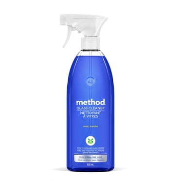 Method Glass Cleaner Spray, Natural Cleaner, Mint Scent, 828ml