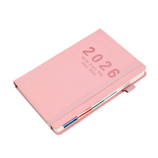 2026 Daily Planner Notebook, Vertical Patterned , Strap Closure Security, Annual Calendar Pages, A5 Portable Size Schedule Management Tool