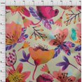thumbnail image 3 of oneOone Cotton Jersey Light Olive Green Fabric Florals Sewing Material Print Fabric By The Yard 58 Inch Wide-RGC, 3 of 4