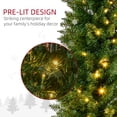 thumbnail image 2 of HOMCOM 6 FT Pre-Lit Noble Fir Slim Artificial Christmas Tree with 390 Tips and 200 Warm White LED Lights, 2 of 9