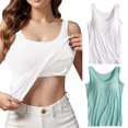 thumbnail image 2 of Womens Cotton Camisole Adjustable Camisole With Frame Bra Stretch Undershirt, 2 of 6