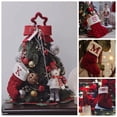 thumbnail image 3 of Bas de Noël avec Initiales Grande Lettre Brodée Tricot Rouge Blanc Bas de Noël pour Décorations de Vacances en Famille et Cheminée d'Arbre de Noël, 3 of 8