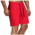 thumbnail image 1 of cllios Mens Shorts Solid Elastic Waist Mid Waist Loose Pockets Drawstring Short Pants, 1 of 4