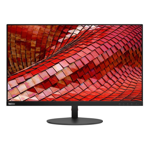 Lenovo ThinkVision T27i-10 Moniteur FHD de 27 Pouces de Large avec un Écran Full HD NearEdgeless avec une Résolution de 1920 x 1080. le Moniteur a un Cadre Mince de 2 mm, Idéal pour les Installations Multi-Écrans, et Comprend Plusieurs options de Connectivité comme VGA, DP, HDMI et Quatre ports USB 3.0. Il Est Monté sur un Support Ergonomique compatible avec ThinkCentre Tiny et les extensions de Barre de Son. la certification de Confort Oculaire TUV Assure une Réduction de la Fatigue Oculaire Lors d'Une Utilisation Prolongée
