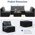 thumbnail image 3 of Gymax Set Of 5 Outdoor Furniture Set w/ Seat & Back Cushions Tempered Glass Tabletop, 3 of 10