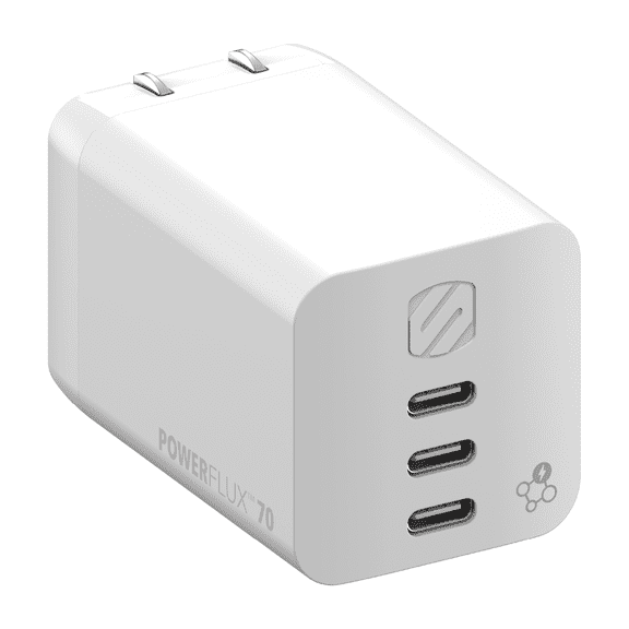 Chargeur résidentiel Scosche HPD70WT-SP PowerFlux PD70 70 watts USB-CMD triple Power Delivery Blanc