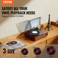 thumbnail image 2 of VEVOR Bluetooth Vinyl Record Player 3-Speed Belt Driven Turntable 10W Speakers, 2 of 9