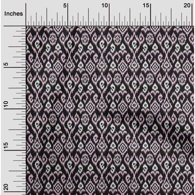 oneOone Cotton Flex Fabric Ogee & Paisley Ikat Print Fabric BTY 40 Inch Wide