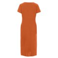 thumbnail image 4 of Robes d'Été pour Femmes 2023 Robes pour Femmes Liquidation Mode Femmes Été Uni Décontracté Col Rond Manches Courtes Vacances Poches Robe, 4 of 5