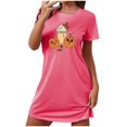 thumbnail image 4 of Sakmal Chemises de Nuit Confortables pour Femmes Grande Taille Courtes Roses d'Halloween Chemise de Nuit Imprimé Citrouille Manches Courtes Chemises de Nuit pour Femmes, 4 of 5