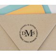 thumbnail image 4 of Printtoo Personalized Initial Monogram Self Inking Round Custom Address Wedding Invitation Rubber Stamp-Blue, 4 of 4