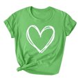 thumbnail image 2 of Styesk T-Shirts pour Femmes Confortables Doux Col Rond T-Shirts Chandail Mode Léger Manches Courtes T-shirt Saint-Valentin Graphique Décontracté Grande Taille Hauts Imprimé Cœur Hauts de Sortie, 2 of 3