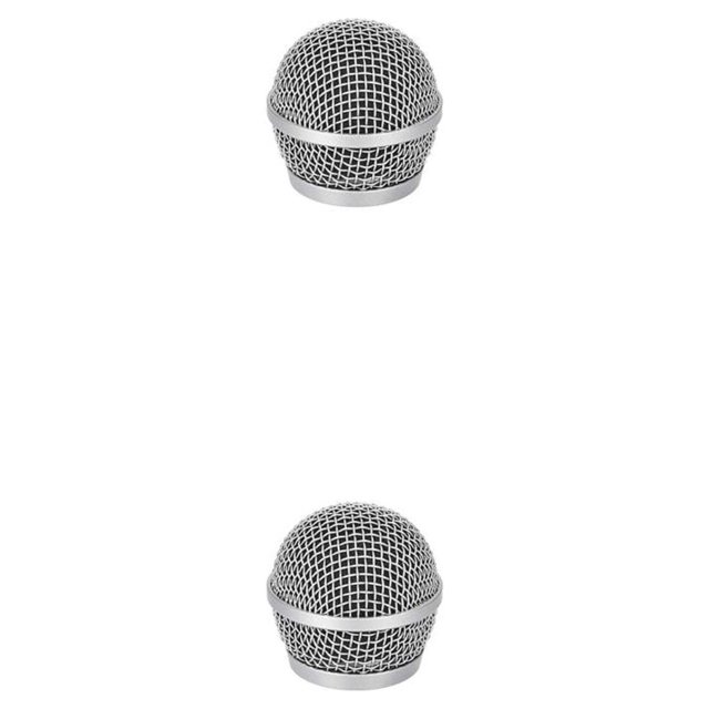 Transemion Replacement Microphone Grille Replacing Detachable Wired Wireless Mic Head Type 1 2Set