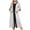Grey, variant on Kaemgyyd Women's Zip up Robe Striped 3/4 Sleeve Housecoats Zipper Front Crew Neck Sleepwear Nightgown Loungewear Dress with Pockets