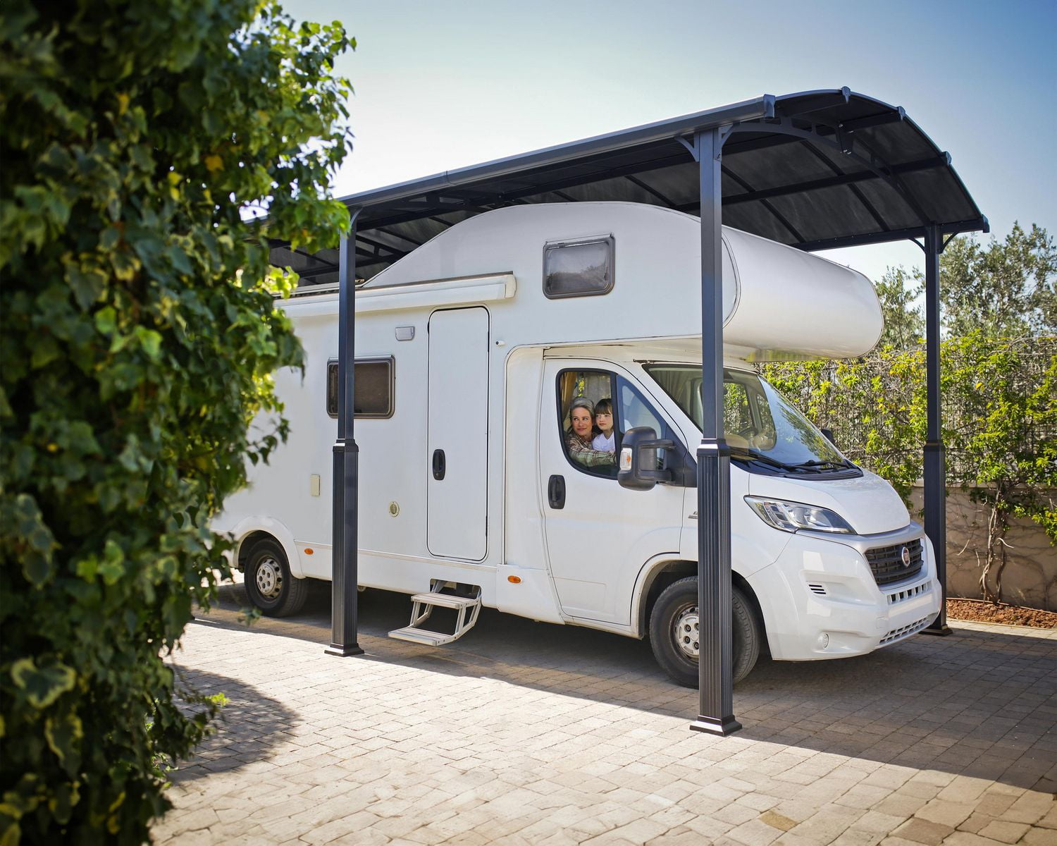 CANOPIA par PALRAM Alpine Kit d'abri d'auto 12 pi x 14 pi - Gris - Abri pour VR, voiture et bateau