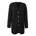 thumbnail image 4 of CEHVOM Femmes Décontracté à Rayures Patchwork Long Cardigan Hauts Manteau, 4 of 8