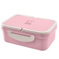thumbnail image 2 of Oleegame 2PC Produce Storage Lunch Box Portable Wheat Straw Picnic Microwave Bento Food Storage Container Hot Pink, 2 of 2