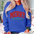 thumbnail image 4 of Chandails en Molleton de Noël pour Femmes avec Nœud Latéral Appliqué Chandail en Molleton Oversize Chandails en Molleton Col Rond Manches Longues Chandail Top Chandail en Molleton Sans Capuche pour Femmes, 4 of 5