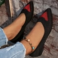 thumbnail image 3 of Mepaouo Ballerines pour Femmes à Bout Pointu en Tricot Chaussures de Robe Confort Classiques Souples à Petit Talon Compensé à Enfiler, 3 of 8
