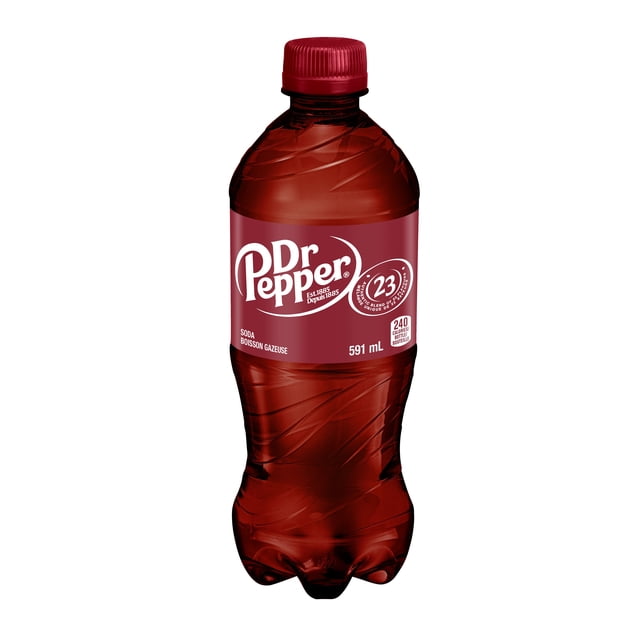Dr Pepper Soda 591 mL, Bottle