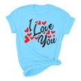 thumbnail image 5 of Pisexur Valentines Day T-shirt Top T-shirt à Manches Courtes Imprimé Amour de la Saint-Valentin pour Femmes, Col Rond, 5 of 5