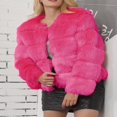 thumbnail image 3 of Long Sleeve Open Front Cropped Jackets for Women with Faux Fur, 3 of 7