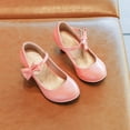 thumbnail image 5 of Povozer Girls PU Leather High Heel Shoes Bowknot Girls Dress Shoes(Pink,14), 5 of 5
