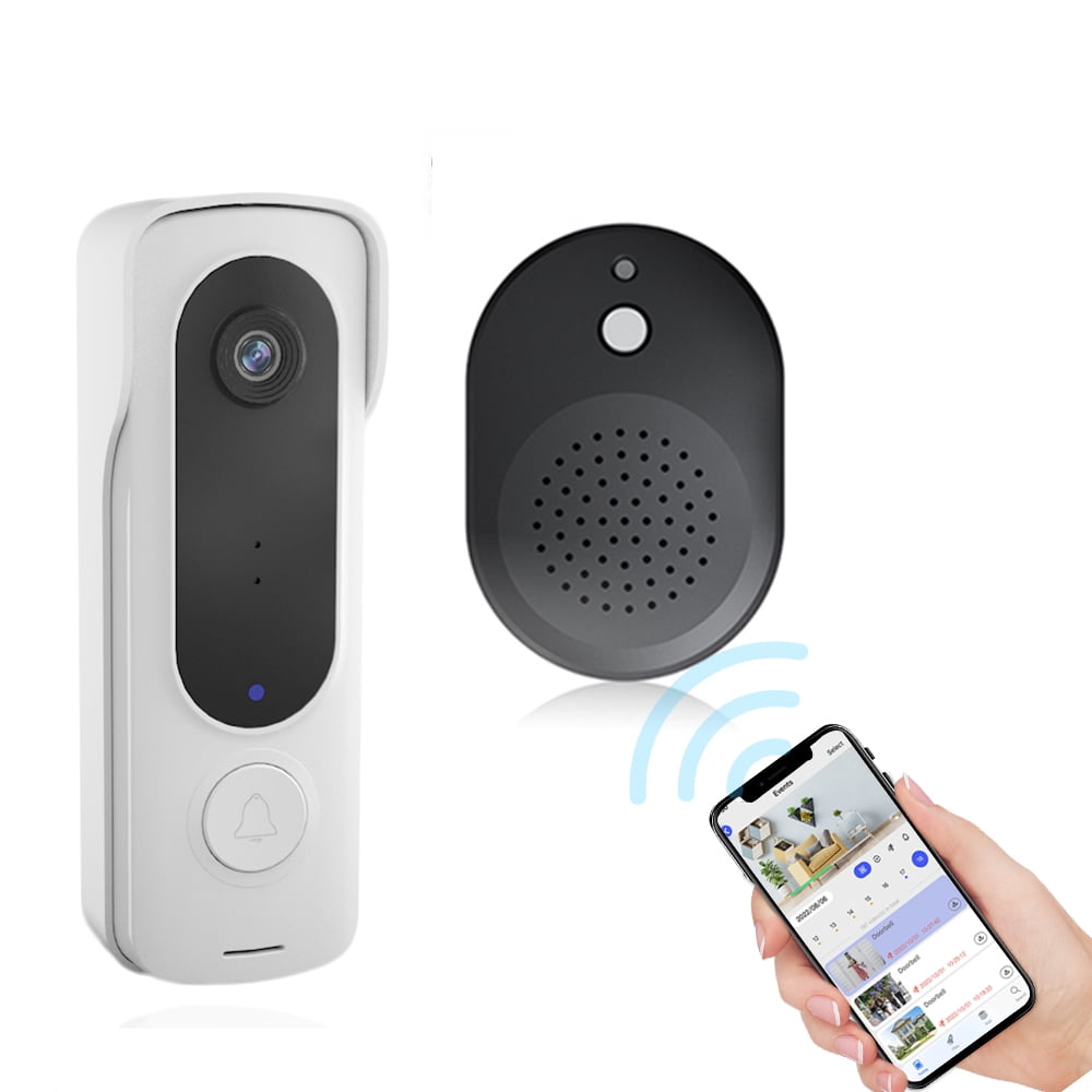 Wireless Video Doorbell Camera with Chime CMOS Sensor 480P HD Video 2-Way Audio Infrared Night Vision Real-time Alert Cloud Storage IP65 Waterproof 2.4G WiFi Video Doorbell Camera