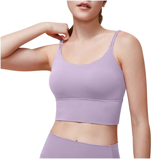 Timegard Sports Bra for Women Longline Back Ruched Low Impact Athletic Yoga Bras Workout Running Top