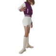 thumbnail image 3 of Kmbangi Veste de Baseball Courte à Manches Longues pour Femmes, Boutonnée, à Couleurs Contrastantes, 3 of 9