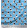 thumbnail image 1 of Soimoi Poly Georgette Fabric Pug Dog Printed Fabric 1 Yard 42 Inch Wide, 1 of 3