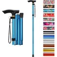 thumbnail image 1 of SupreGear Canne Pliante Ajustable avec Poignée en T et Sangle de Stabilité, 5 Niveaux de Hauteur, Bleu, 1 of 7