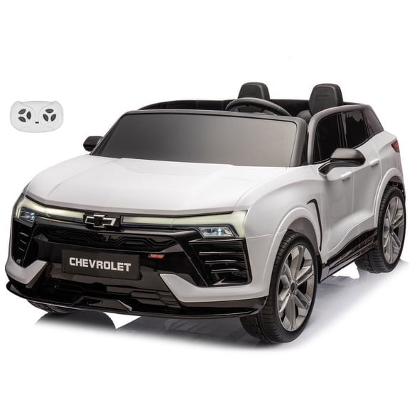VOLTZ TOYS Licensed Chevrolet Blazer 24V 2-Seater Kids Ride On Car - Power Battery, Dual 65W Motors, Remote Control, LED Lights & Music - White