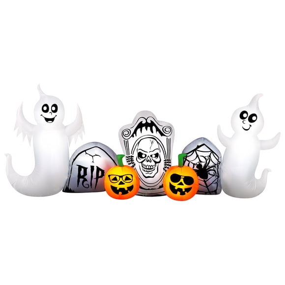 Inflatable Ghost And Tombstone Scene Inflatable - 8 Ft Wide