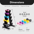 thumbnail image 2 of BalanceFrom 56 lb Neoprene Coated Iron Dumbbell Hex Weights Set with Stand, Color-Coded, 2 of 10
