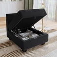 thumbnail image 4 of HONBAY Module Central pour Canapé Sectionnel Modulaire Fauteuil d'Appoint Sans Accoudoirs avec Siège de Rangement Velours Noir, 4 of 5